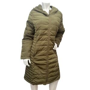 Fangetey WomenLightweight Hooded LongSleeve/Zipper Outerwear Mid Length Jacket M